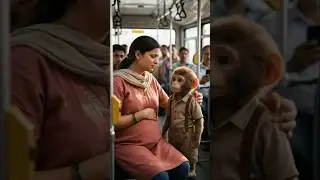 A Monkey Did What Humans Failed To Do 🥺 #Humanity #MonkeyMan #SocialMessage #Kindness #ViralShorts