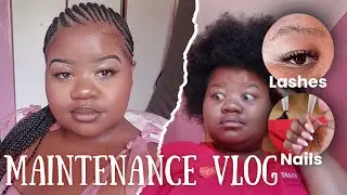 December maintenance vlog (getting braided and doing my nails + Lashes myself) ✨