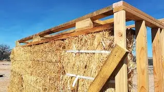 Strawbale Build Top Plates and Strapping