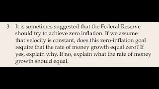 It is sometimes suggested that the Federal Reserve should try to achieve zero inflation. If we assum