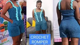 ✨ Crochet Romper Tutorial Part 1 | No-Strap Design with Zipper & Pockets 🧵🧶