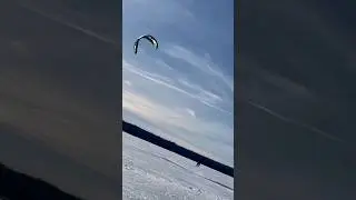 extreme winter kite flying! #canopy #pilot #kiteflying #gopro #youtubeshorts