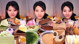 Soft ASMR Dessert Feast 🍰 | Cream Cakes, Matcha & Chocolate Bliss!