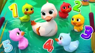 [2 MIN LOOP] Five Little Ducks Went Out One Day 🐥✨ 3D Animation Nursery Rhymes @LittleDucksMelody