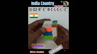 133-India Country Flag Pattern in a Rubik's 3 x 3 Cube (U-D2-R'-C'-R-C-L-C-L'-C')