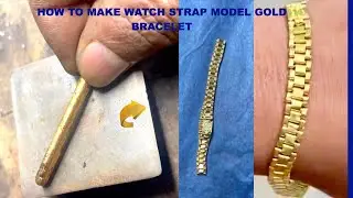 HOW TO MAKE WATCH STRAP MODEL GOLD BRACELET #1million  #gold #jewellery #youtube #youtubeshorts #art