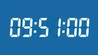 10 Hour Digital Countdown Timer  Ice Blue Digits  Deep Sky Blue Background  No Sounds