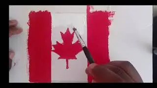 Painting the Canada Flag 🇨🇦🍁 | Art Process