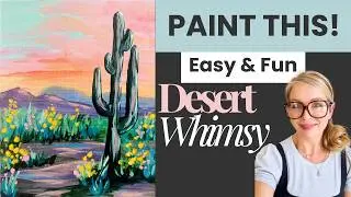 How to Paint a Soft Desert Landscape | Easy 40-Minute Beginner Acrylic Tutorial 🏜️🎨