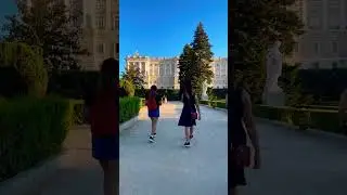 Walking at The Royal Palace Madrid Spain