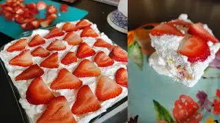 Easy Old Fashioned Strawberries & Cream Ice Box Cake Dessert | The Wicked Spoon