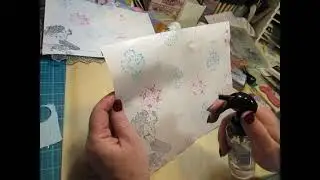 Stamping with Ink and Water on Mermaid Pages