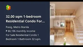 32.00 sqm 1-bedroom Residential Condo For Sale in Pasig