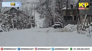 Mountains covered in white, heavy snowfall in Leh***