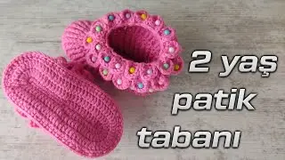 2 Yaş Patik Tabanı | Krokodil Bot Tabanı | Crocodile Stitch Booties