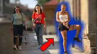 Girl Peeing in Public Prank!  - Pranksters amuse and gross out passers-by with water bottle trick