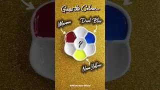 Maroon + Dark Blue + Neon Yellow = ? #acrylicpainting #colourmixing #tappingsounds