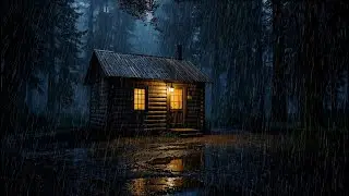 Sleep Fast Tonight with Heavy Rain Sounds on a Cozy Cabin in the Forest for Deep Relaxation 🌧️😴