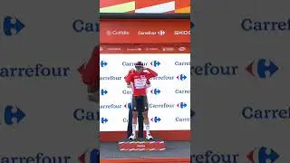 A familiar feeling ☺️Philipsen pulls on his second different Grand Tour leader&rsquo;s jersey of the year!