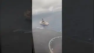 Crew Change Helicopter Arriving At Deepwater Conqueror! ☝️❤ #DrillingShip #OilAndGas #Chevron