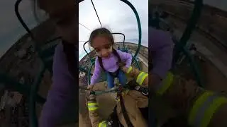 Girl Stranded Mid-Air on a Sky Ride &mdash; Firefighter Acts Fast 🚨