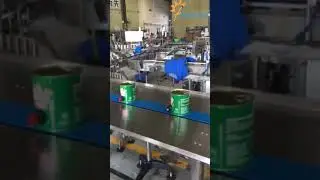 #Customzied 12M long #conveyor belt, #automatic #servo fruit juice #drink tin #can #seamer #machine