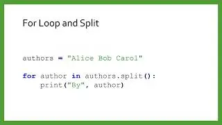 Lists and Strings