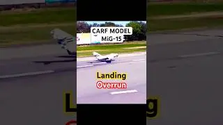 Landing Overrun Runway - CARF Mig-15 Turbine Jet #mig15 #rcwarbird #warbird #rcplane #rccrash
