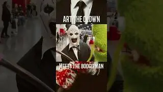 Art the Clown Meets the Boogieman! #shorts #boogiemanpuppet #puppet #cosplay #terrifier