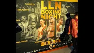 Ryad Merhy at LLN BOXING NIGHT, Oct 2025, BE, in Championnat d' Afrique WBC Lourd, by @HabariSalam +