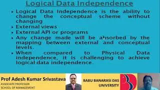 Data Independence in DBMS
