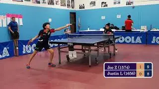 Justin Liu (1656) vs Joe Zhang (1574)  - JOOLA Summer Open at ICC on 5-14-2022