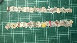 Making ephemera series 2023: snippet strips using some scraps