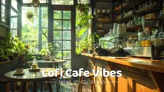 Ghibli Coffee ☕🐈‍⬛ Cozy Lofi Cafe Ambience 🪴 | Relaxing Piano Beats for Study, Sleep & Chill (4H)