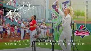 National Anthem Painting LIVE by Speedpainter Jessica Haas for Memphis Redbirds Baseball Game