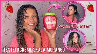 TESTEI O CREME SKALA MORANGO NO MEU CABELO CACHEADO-Finalização e Day after