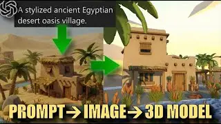 AI Prompt to Ancient Egyptian Oasis | 3D AI Studio &rarr; Blender &rarr; Unity (Full Tutorial)