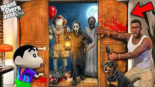 Franklin & Shinchan Attacked by Pennywise  in Los Santos! 😱👻 | GTA 5