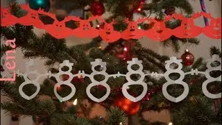 Schneemann Girlande basteln - Christmas snowman garland DIY - Как сделать ГИРЛЯНДУ НА НОВЫЙ