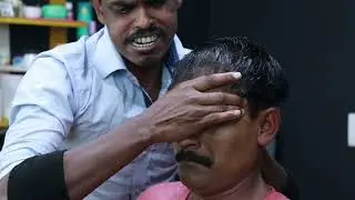 High Pressure ASMR Massage | Deep Tissue Head And Body Massage On The Big Eyes Barber | Neck Crack