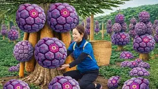 TIMELAPSE | Harvesting Rare Purple Custard Apples | Bursting with Sweet, Juicy Segments