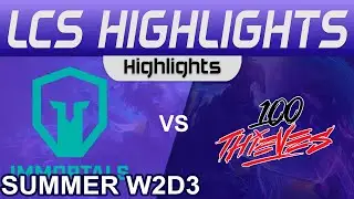 IMT vs 100 Highlights LCS Summer Season 2023 W2D3 Immortals vs 100 Thieves by Onivia