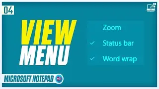 VIEW OPTIONS IN NOTEPAD