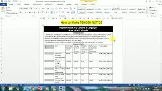 Make a Tender Notice