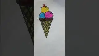easy ice cream 🍦 drawing #youtubeshorts #viral #growth #viralvideo #art #easydrawing #pencildrawing