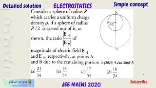 Consider a sphere of radius R which carries a uniform charge density rho. If a sphere of #jeemains 