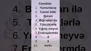 7-ci sinif Biologiya 10sual və cavab.  #biologiya  #rfmbiologiya #rfm