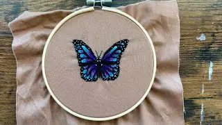 Embroidered Butterfly - Timelapse #embroidery #arttimelapse #embroiderytutorial