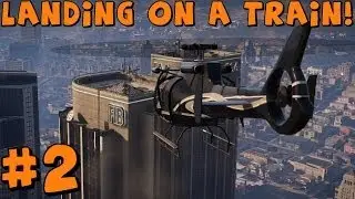 Grand Theft Auto 5 | Multiplayer with MrBean | Part 2 | Landing a Helicopter on a Train!
