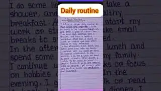 My daily routine in English!! My daily routine paragraph writing!!#shorts